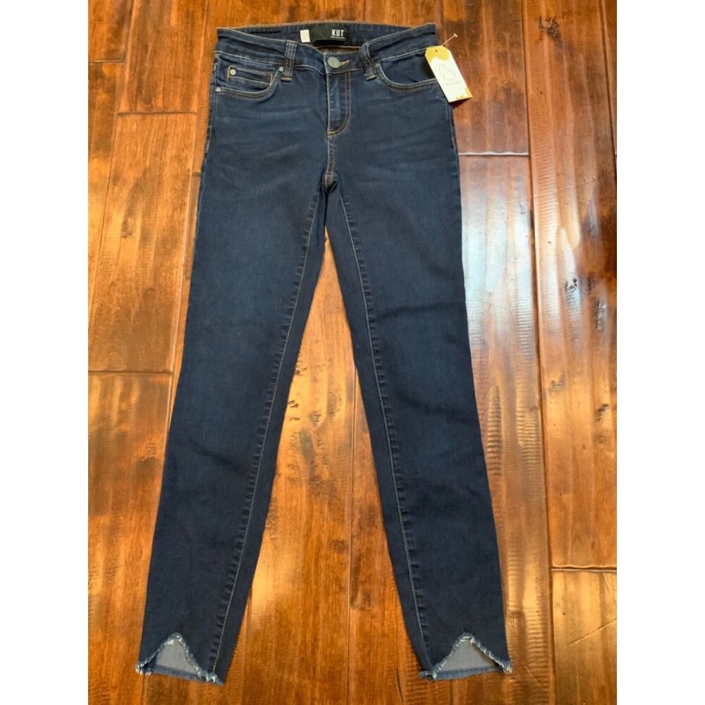 KUT from the Kloth Dark Wash Connie Ankle Skinny Blue Denim Jeans, Size 0